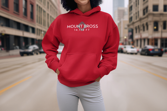 Women's Mount Bross 14,178 ft Summit Hoodie (Unisex Sizing) - 14ER SUMMIT SERIES - Souvenir Pullover by Lucky Outfitters