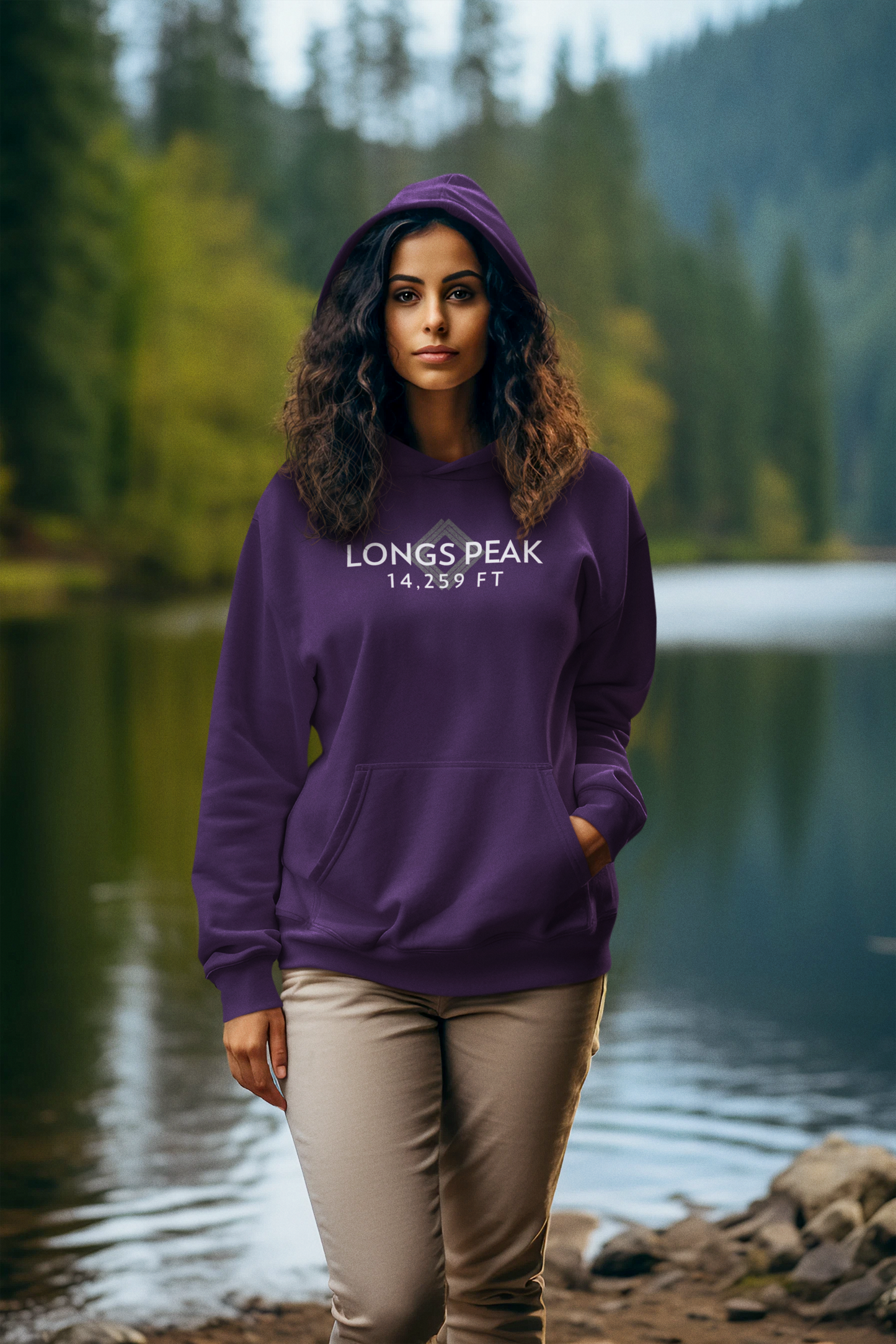 Women's Longs Peak 14,259 ft Summit Hoodie (Unisex Sizing) - 14ER SUMMIT SERIES - Souvenir Pullover by Lucky Outfitters