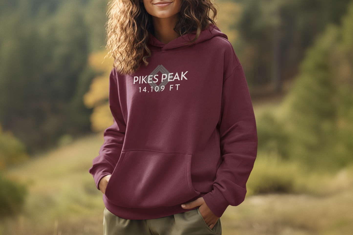 Women's Pikes Peak 14,109 ft Summit Hoodie (Unisex Sizing) - 14ER SUMMIT SERIES - Souvenir Pullover by Lucky Outfitters