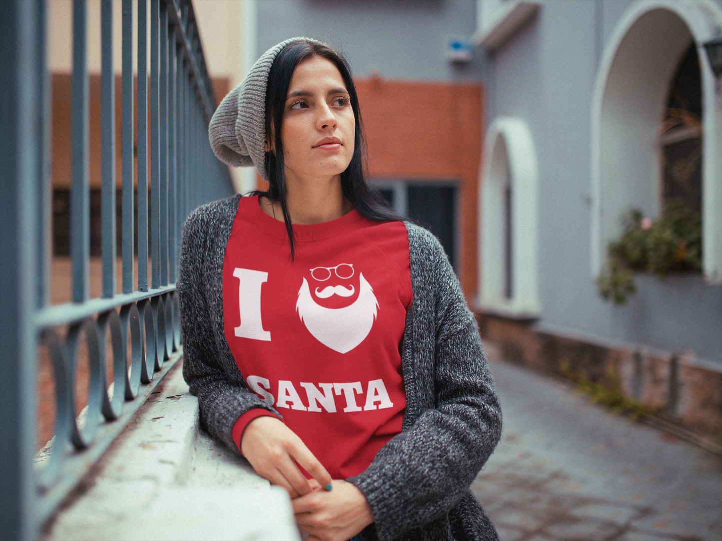 Santa Beard Sweatshirt (Unisex Sizing) – "I (Beard) Santa" Holiday Crewneck