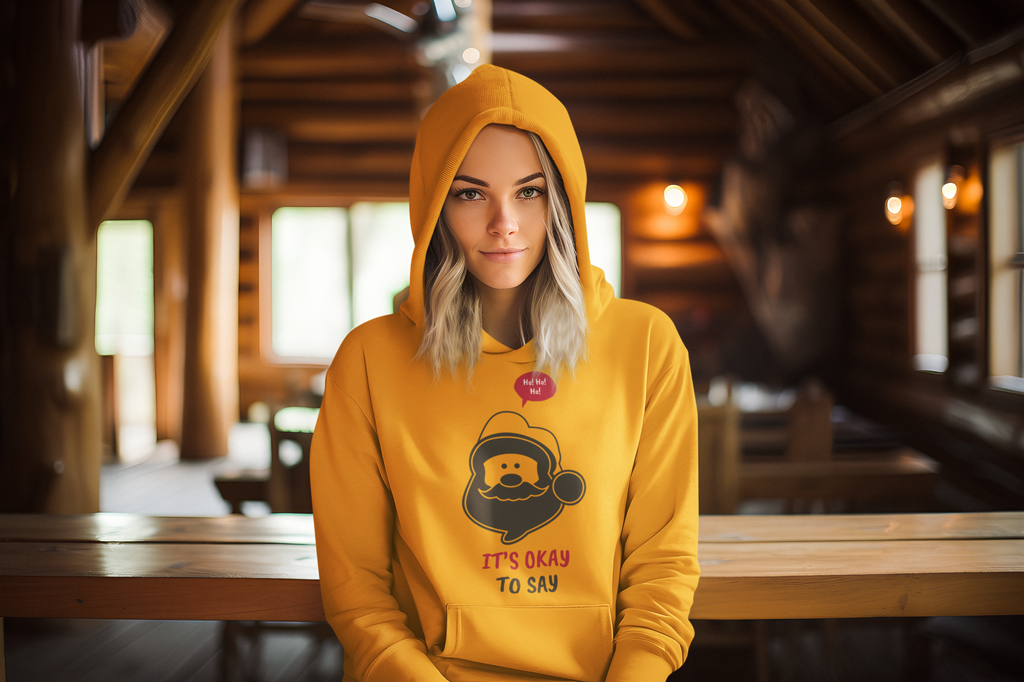 Santa Face Sweatshirt (Unisex Sizing) — "It's Okay to Say" Holiday Crewneck