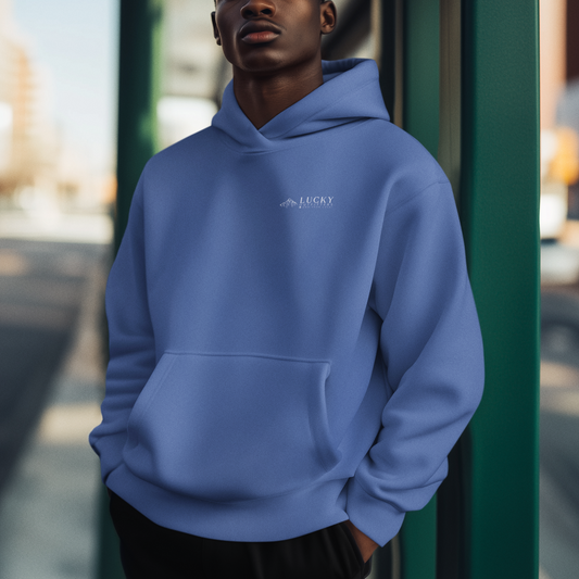 Men's Lucky Mountain Hoodie — Minimal Outdoor Graphic Pullover