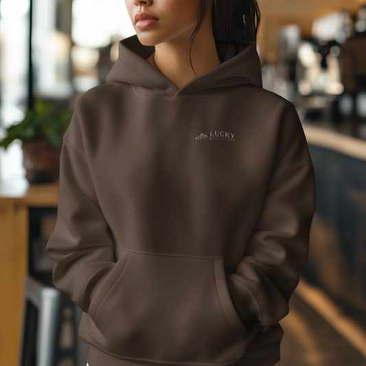 Women's Lucky Mountain Hoodie (Unisex Sizing) — Minimal Outdoor Graphic Pullover