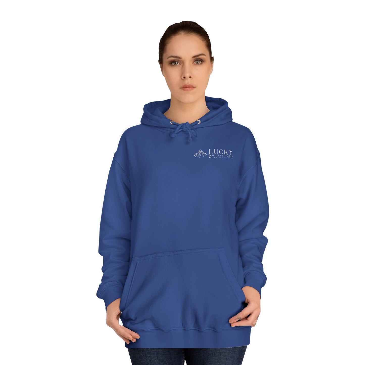 Women's Lucky Mountain Hoodie (Unisex Sizing) — Minimal Outdoor Graphic Pullover