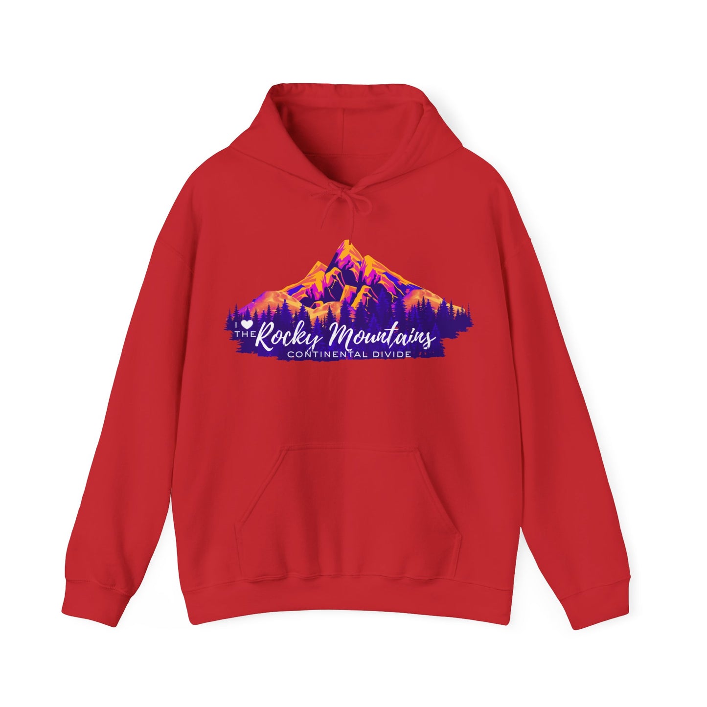 Men's “I Love the Rocky Mountains” Hoodie  — Scenic Mountain Graphic Pullover
