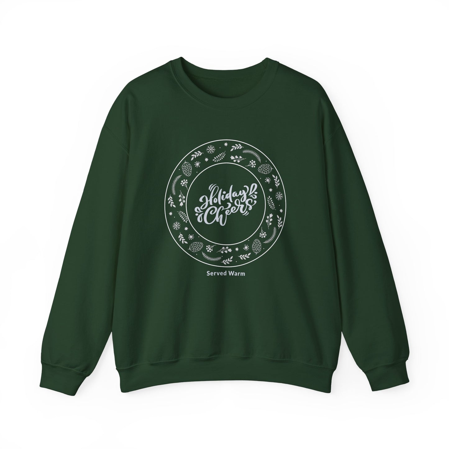 Holiday Cheers Wreath Graphic (Unisex Sizing) — Crewneck Sweatshirt