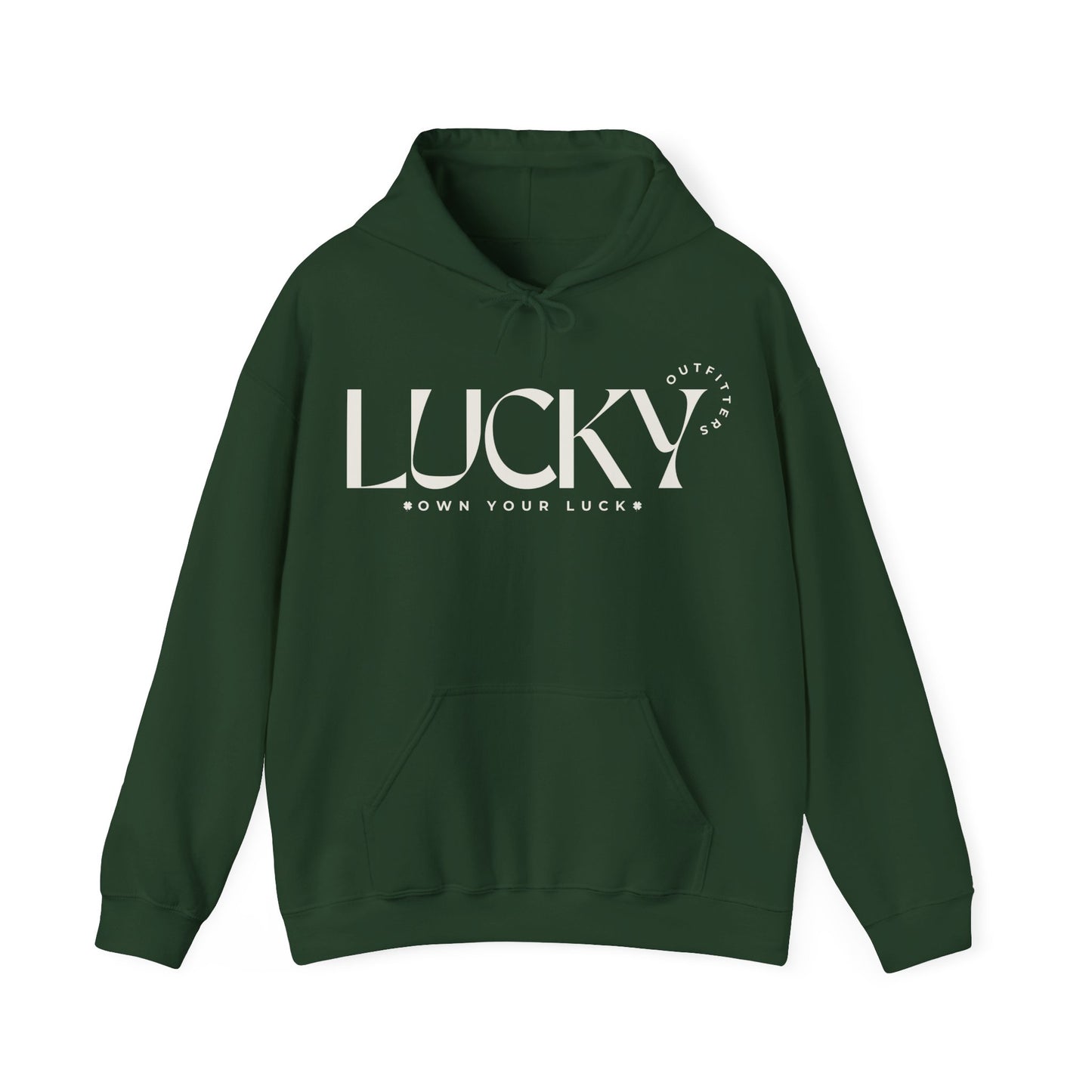 Women's Lucky Hoodie(Unisex Sizing) - LUCKY OUTFITTERS Off White Graphic Unisex Pullover