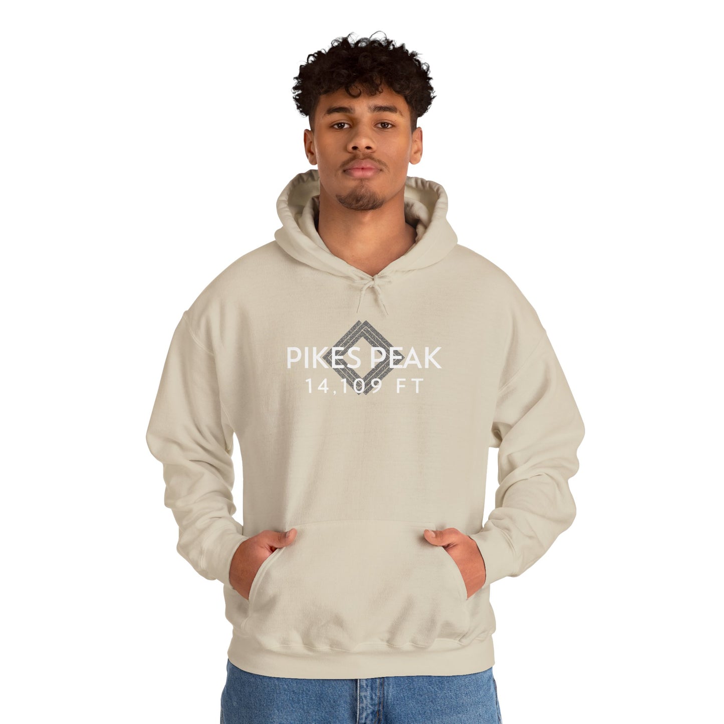 Men's Pikes Peak 14,109 ft Summit Hoodie - 14ER SUMMIT SERIES - Souvenir Pullover by Lucky Outfitters