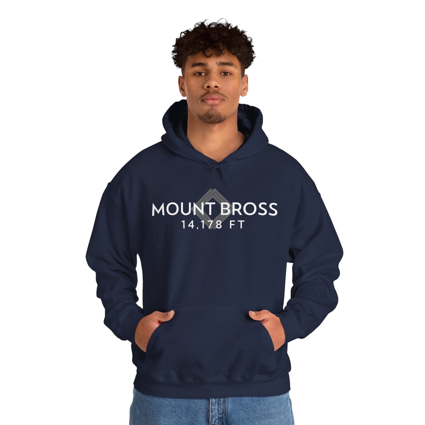 Men's Mount Bross 14,178 ft Summit Hoodie - 14ER SUMMIT SERIES - Souvenir Pullover by Lucky Outfitters