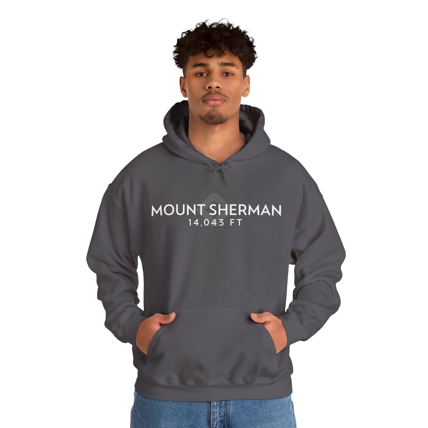Men's Mount Sherman 14,043 ft Summit Hoodie - 14ER SUMMIT SERIES - Souvenir Pullover by Lucky Outfitters