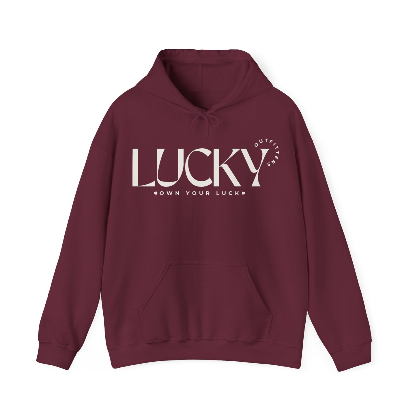 Men's Lucky Hoodie - LUCKY Outfitters Off White Graphic Unisex Pullover