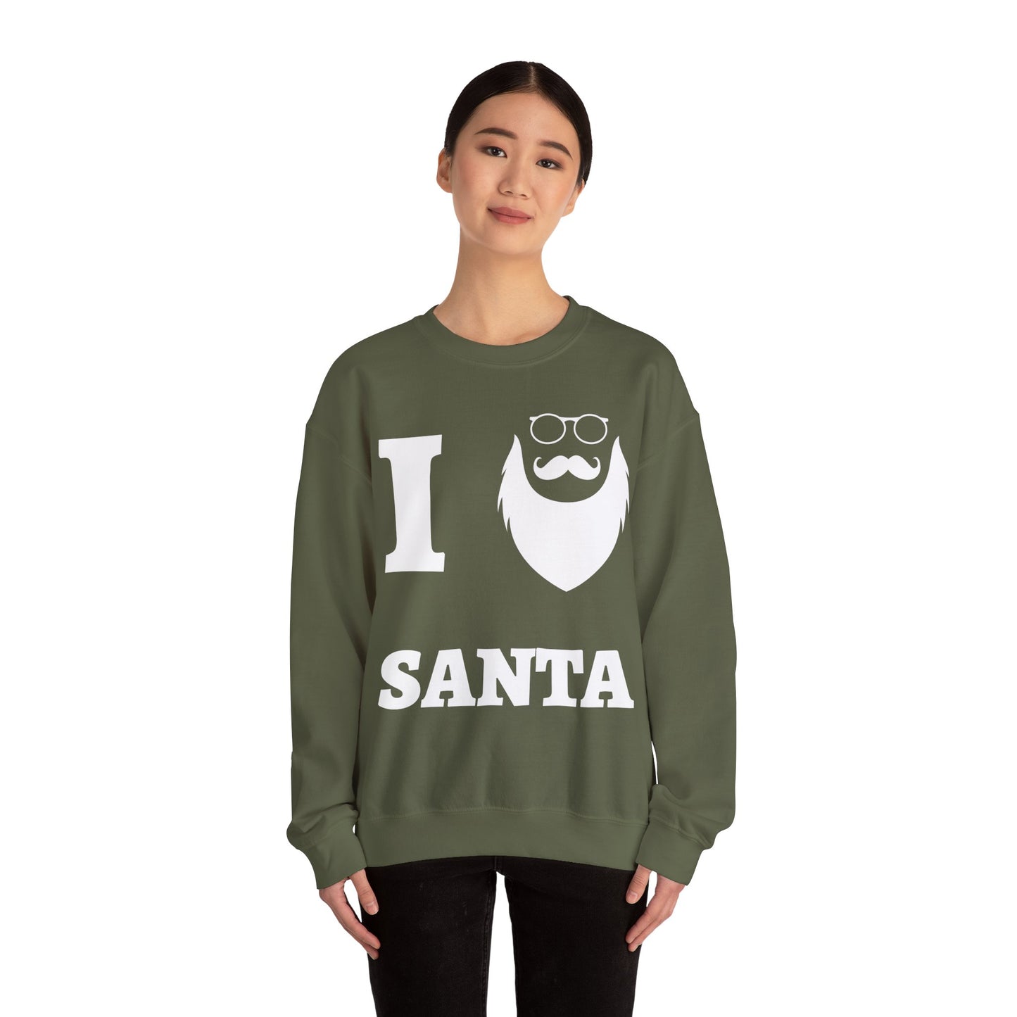 Santa Beard Sweatshirt (Unisex Sizing) – "I (Beard) Santa" Holiday Crewneck
