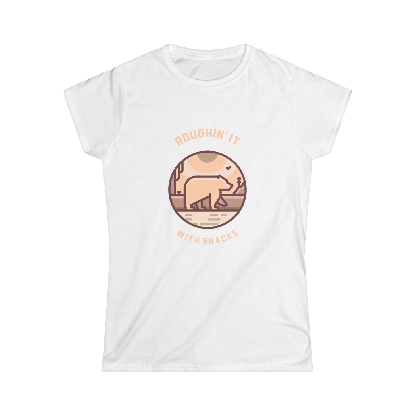 Bear Hiking T‑Shirt — "Roughin' It with Snacks" Outdoor Adventure Tee