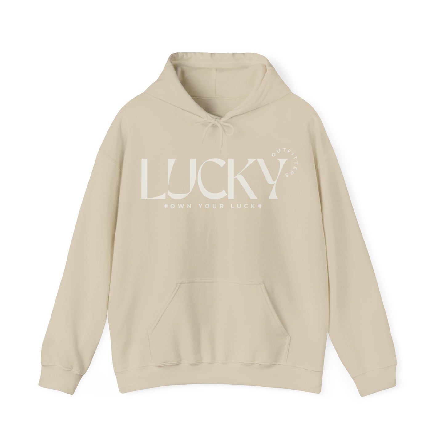 Men's Lucky Hoodie - LUCKY Outfitters Off White Graphic Unisex Pullover
