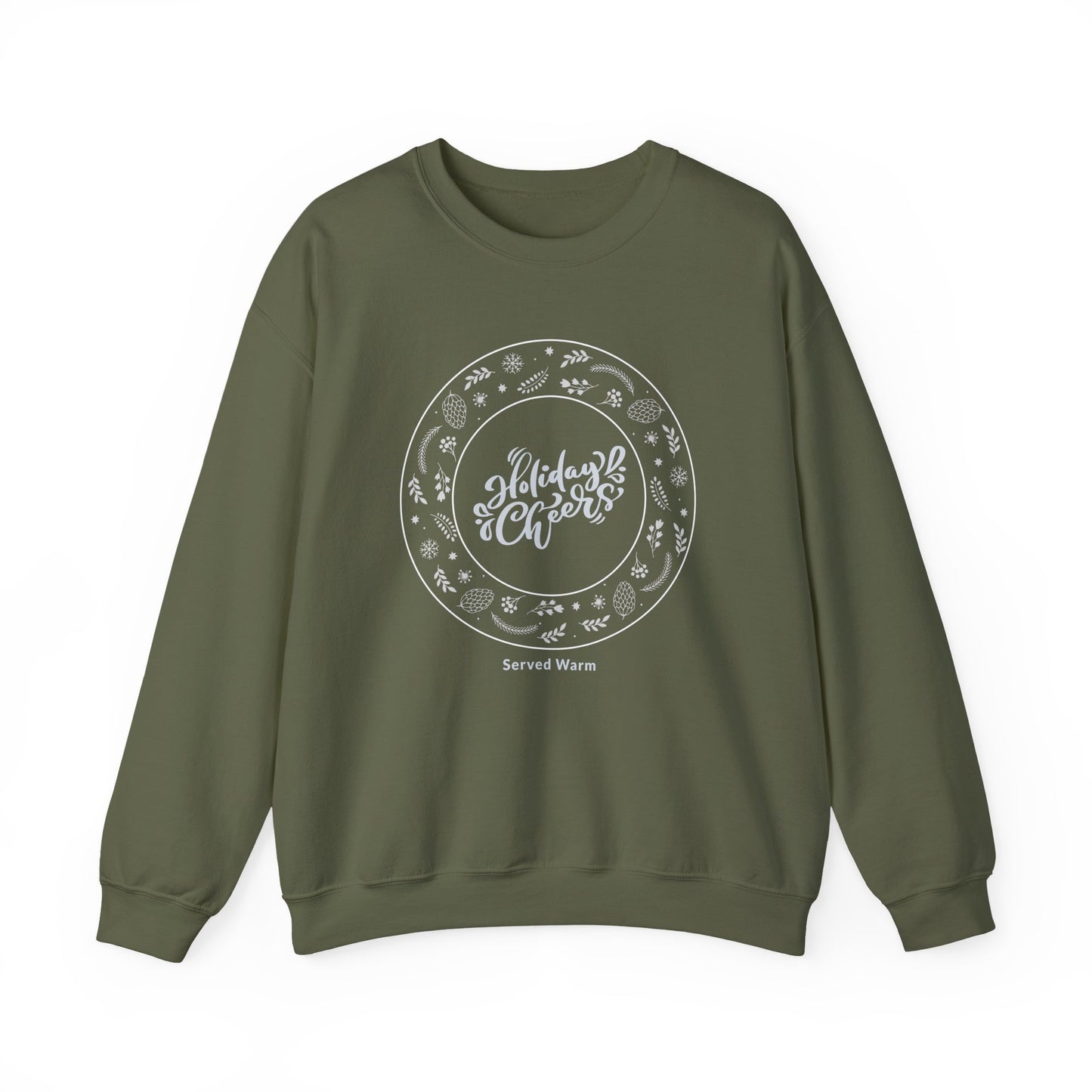 Holiday Cheers Wreath Graphic (Unisex Sizing) — Crewneck Sweatshirt