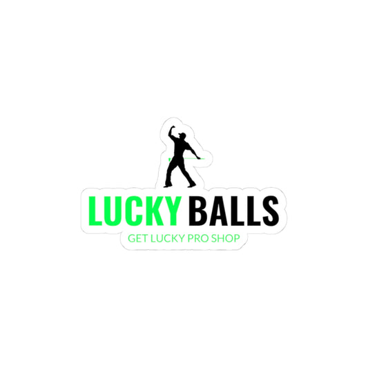Lucky Balls Logo Sticker — Golf Swing Kiss-Cut Vinyl Decal (Get Lucky Pro Shop)