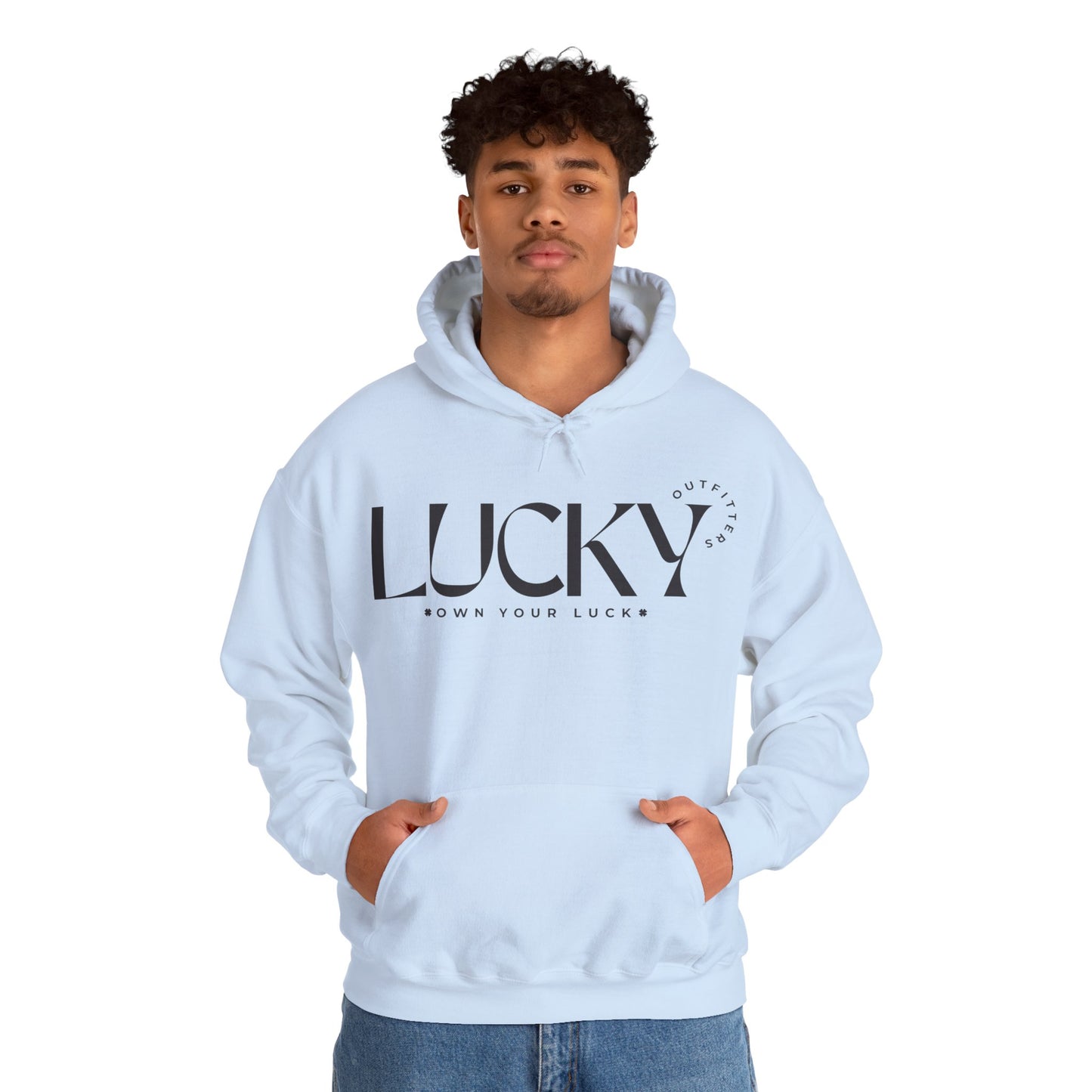 Men's Lucky Hoodie - LUCKY OUTFITTERS Dark Gray Graphic Unisex Pullover