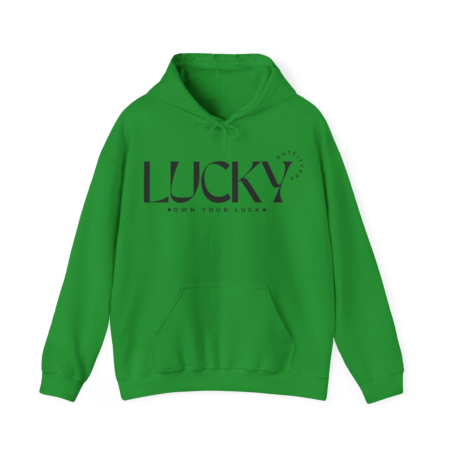 Men's Lucky Hoodie - LUCKY OUTFITTERS Dark Gray Graphic Unisex Pullover