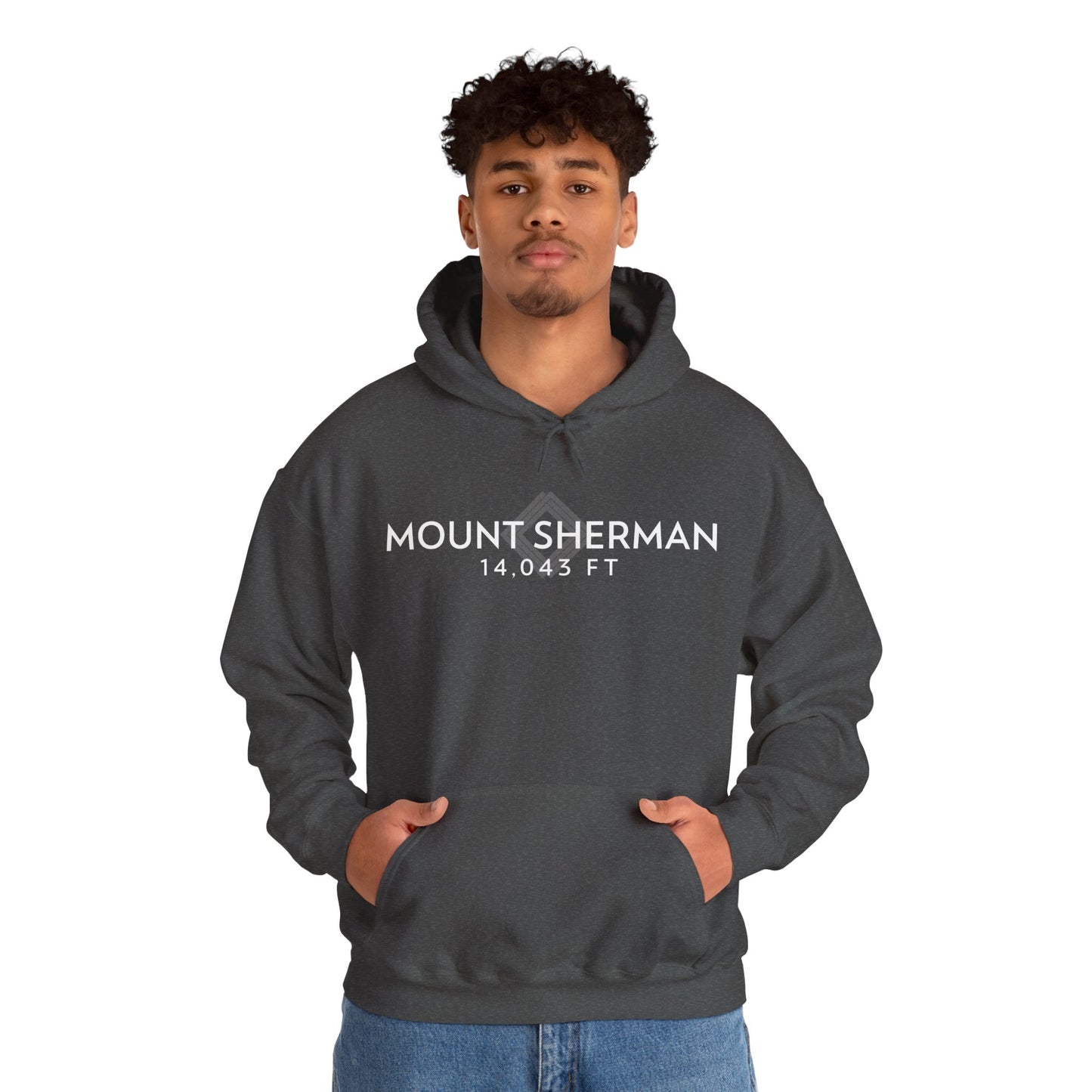 Men's Mount Sherman 14,043 ft Summit Hoodie - 14ER SUMMIT SERIES - Souvenir Pullover by Lucky Outfitters
