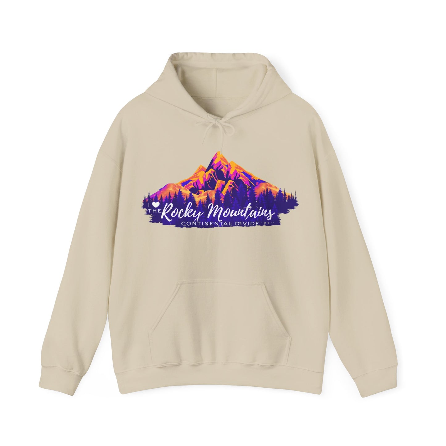 Men's “I Love the Rocky Mountains” Hoodie  — Scenic Mountain Graphic Pullover