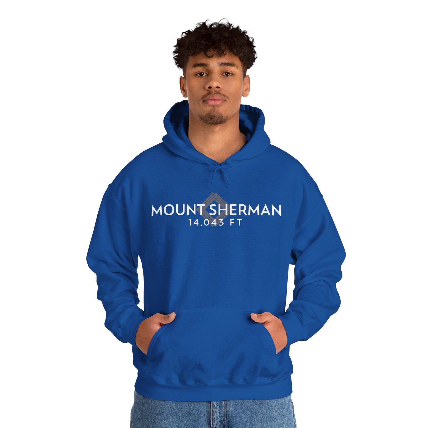 Men's Mount Sherman 14,043 ft Summit Hoodie - 14ER SUMMIT SERIES - Souvenir Pullover by Lucky Outfitters