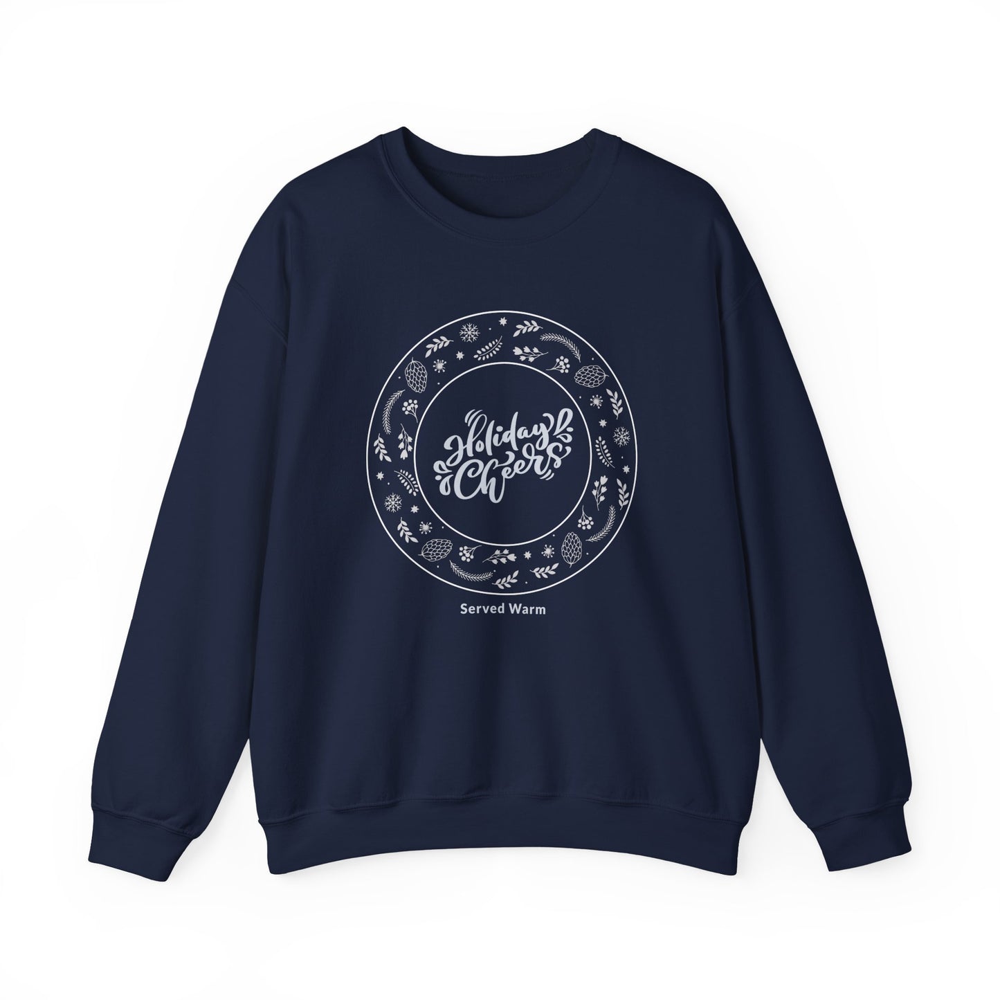Holiday Cheers Wreath Graphic (Unisex Sizing) — Crewneck Sweatshirt