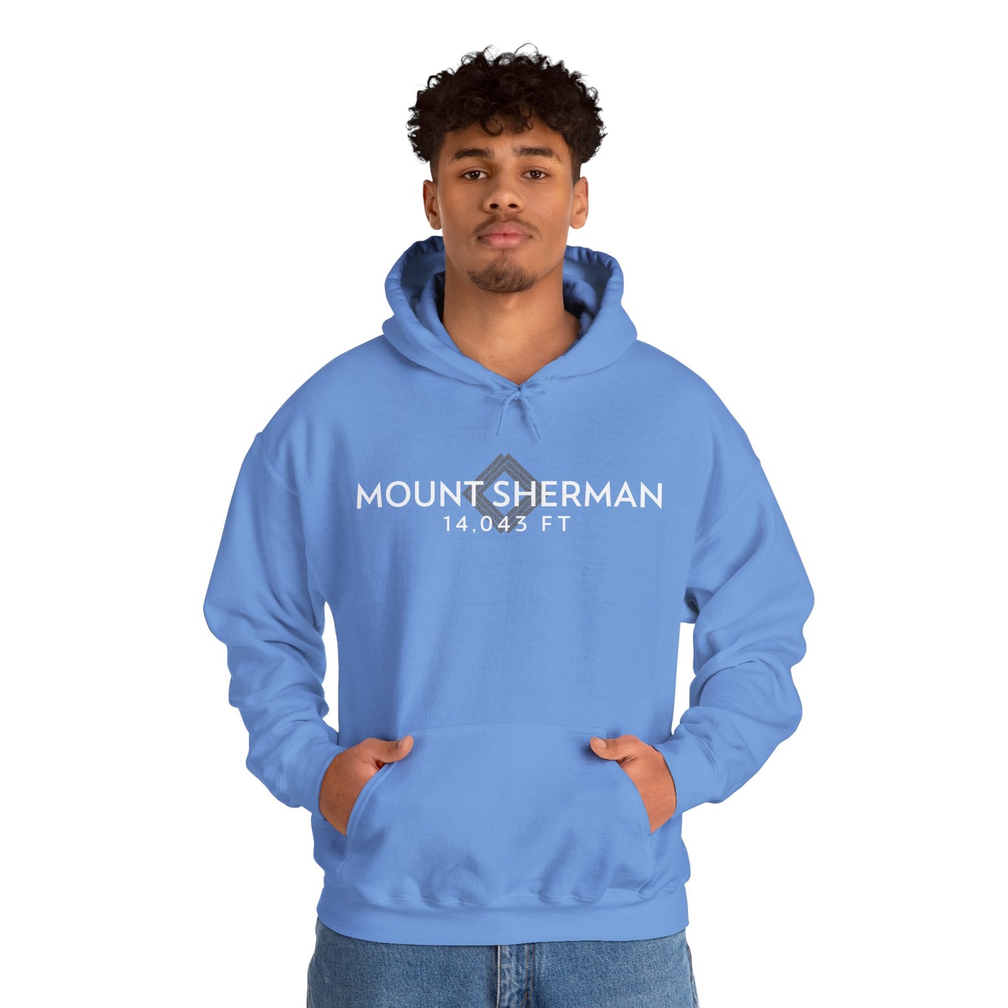 Men's Mount Sherman 14,043 ft Summit Hoodie - 14ER SUMMIT SERIES - Souvenir Pullover by Lucky Outfitters