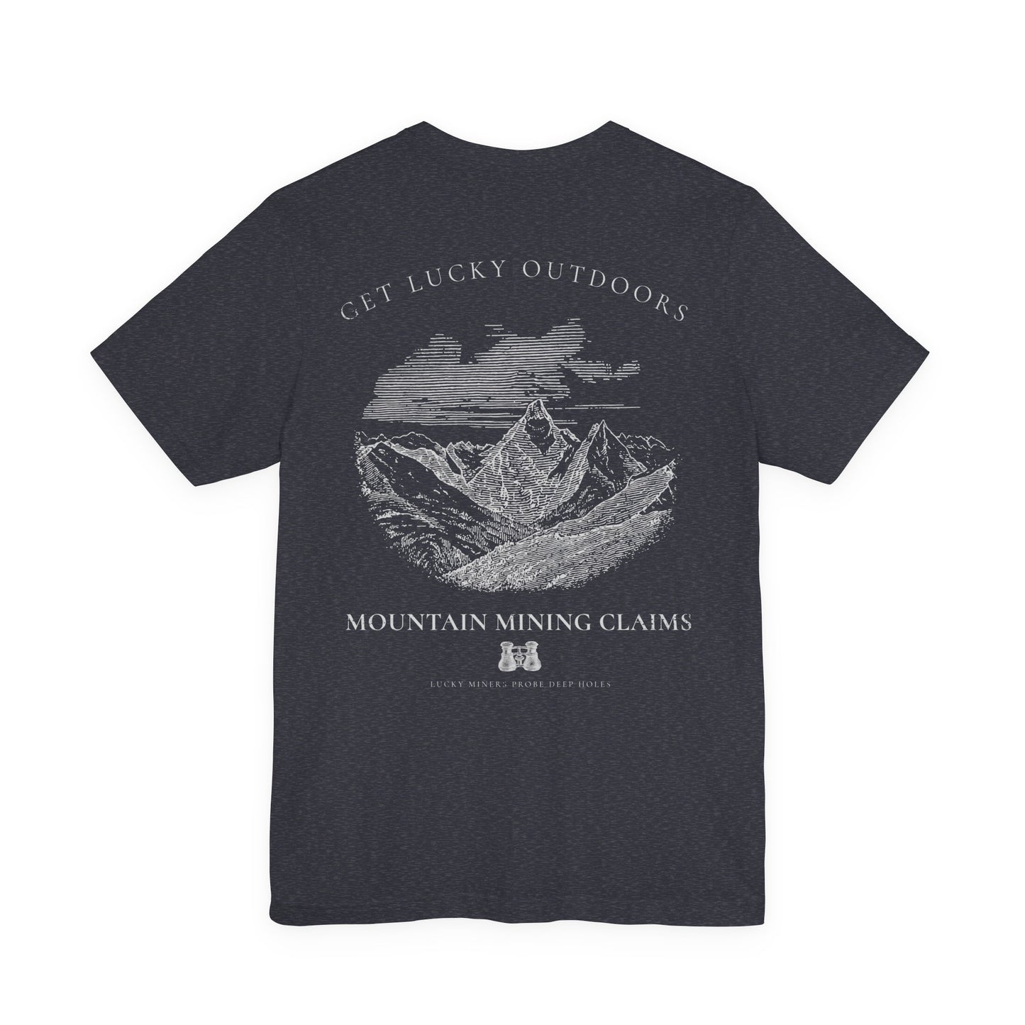 Get Lucky Outdoors Unisex Vintage Mountain Tee — "Lucky Miners Probe Deep Holes"