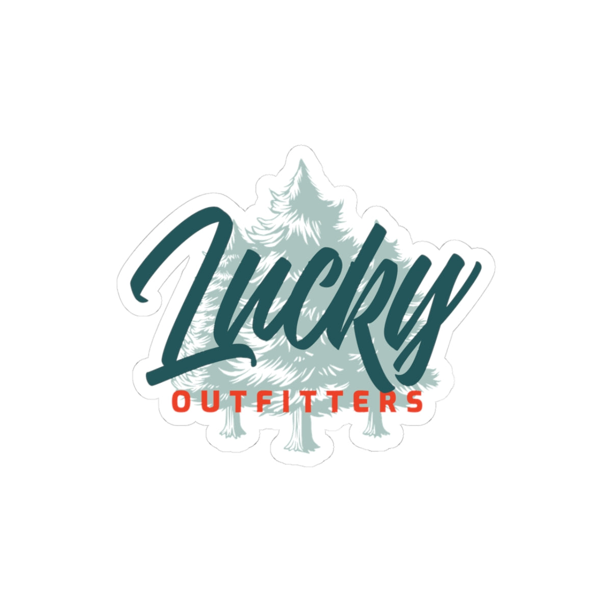 Lucky Outfitters Kiss-Cut Sticker — Outdoor Logo Decal for Gear & Laptops