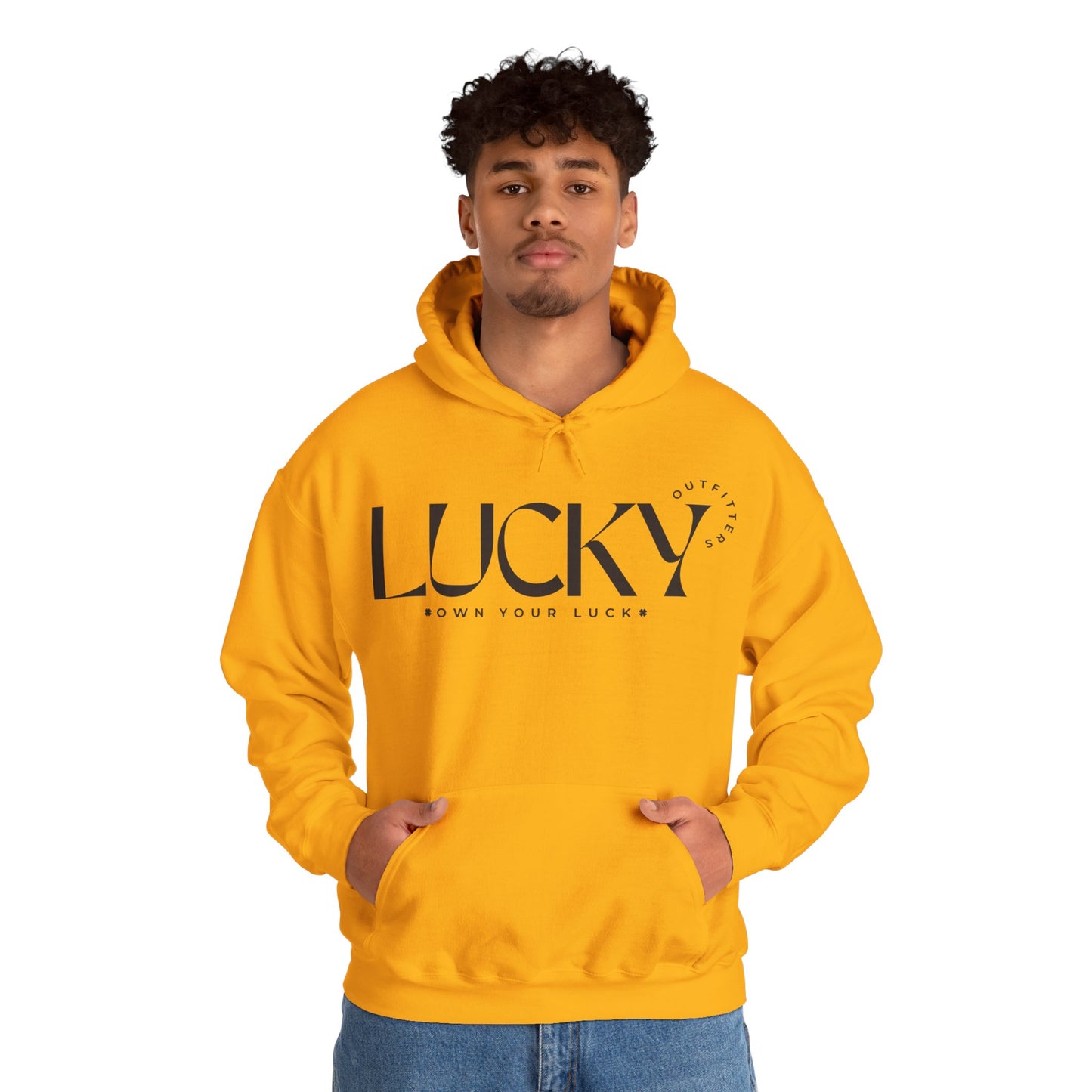 Men's Lucky Hoodie - LUCKY OUTFITTERS Dark Gray Graphic Unisex Pullover