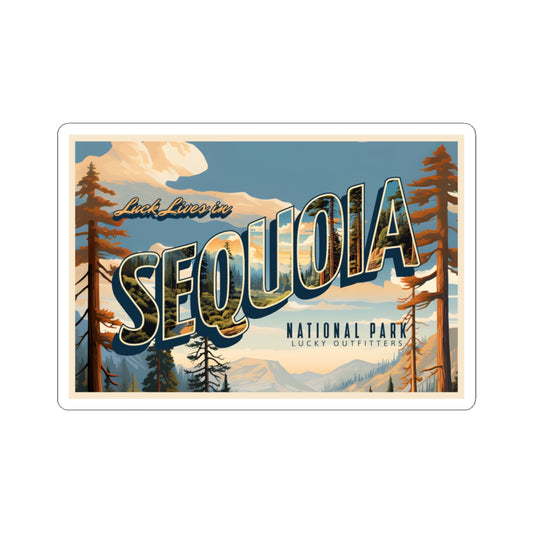 Luck Lives in Sequoia National Park Vintage — Retro Outdoors Travel Sticker