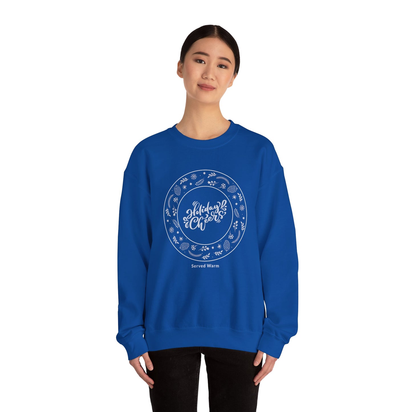 Holiday Cheers Wreath Graphic (Unisex Sizing) — Crewneck Sweatshirt