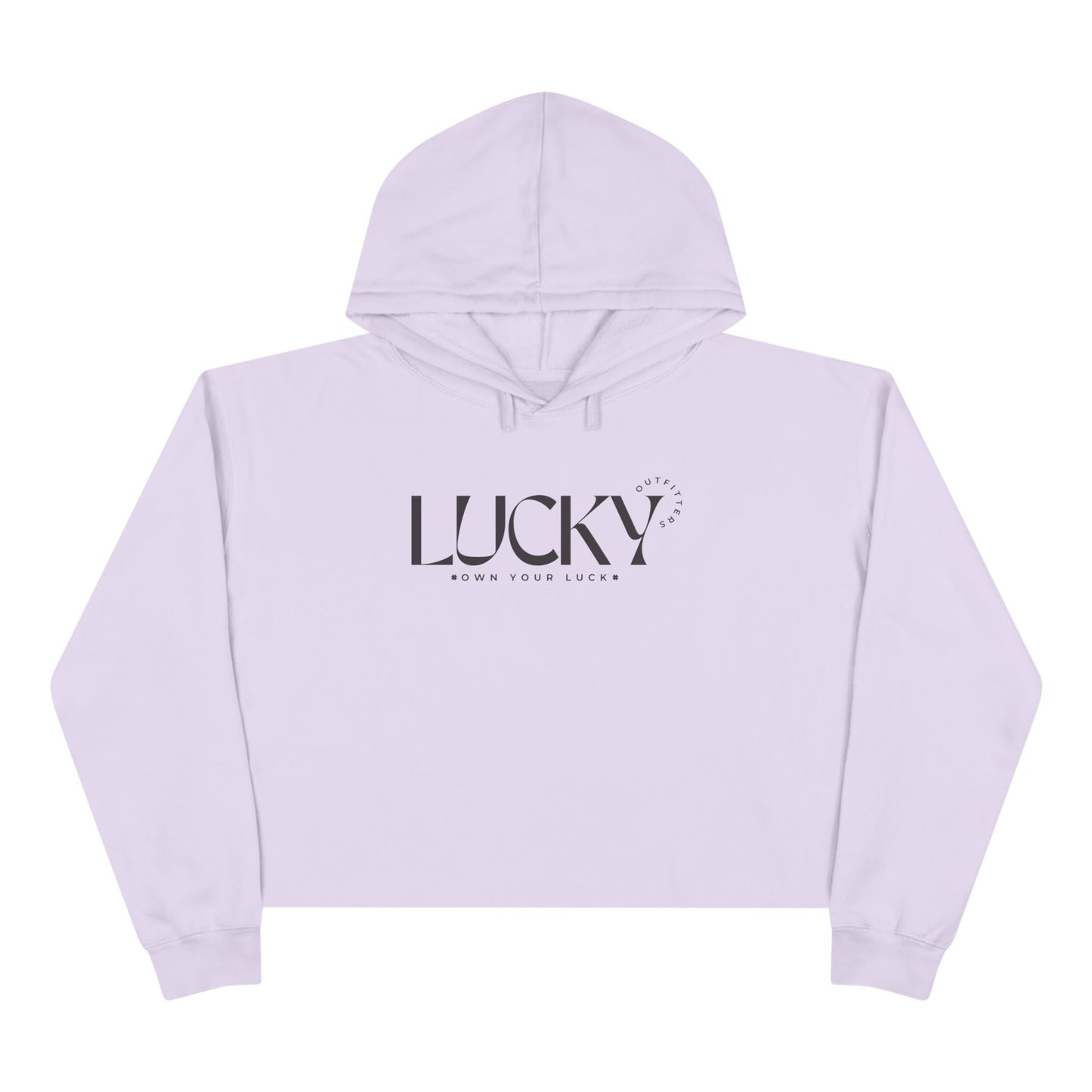Women's Lucky Outfitters Crop Hoodie — Black logo