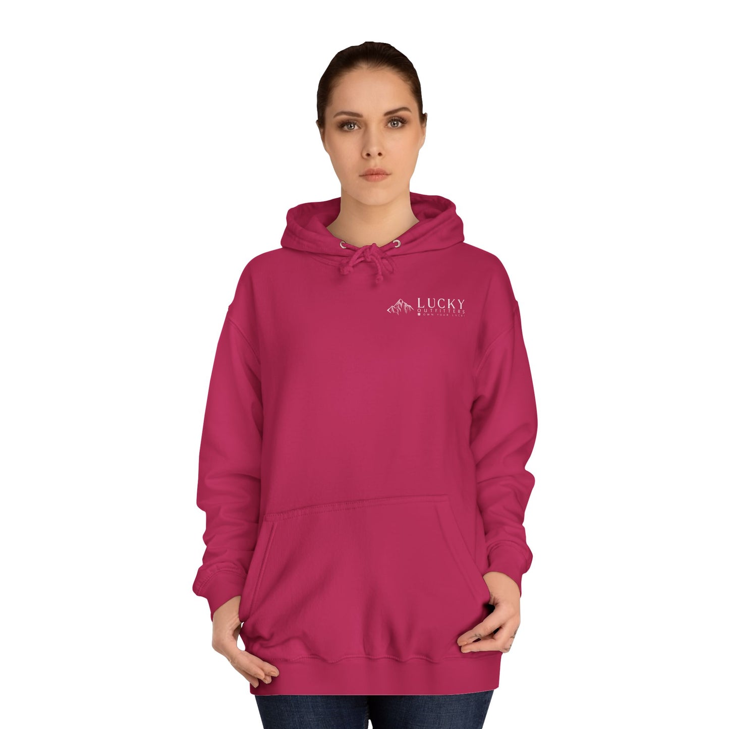 Women's Lucky Mountain Hoodie (Unisex Sizing) — Minimal Outdoor Graphic Pullover
