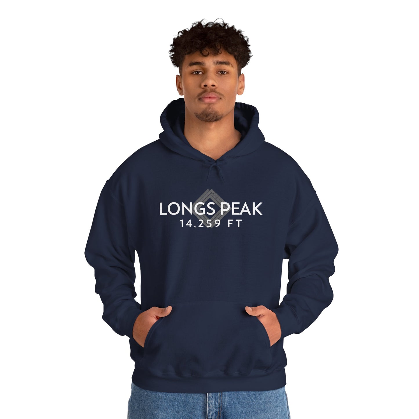 Men's Longs Peak 14,259 ft Summit Hoodie - 14ER SUMMIT SERIES - Souvenir Pullover by Lucky Outfitters