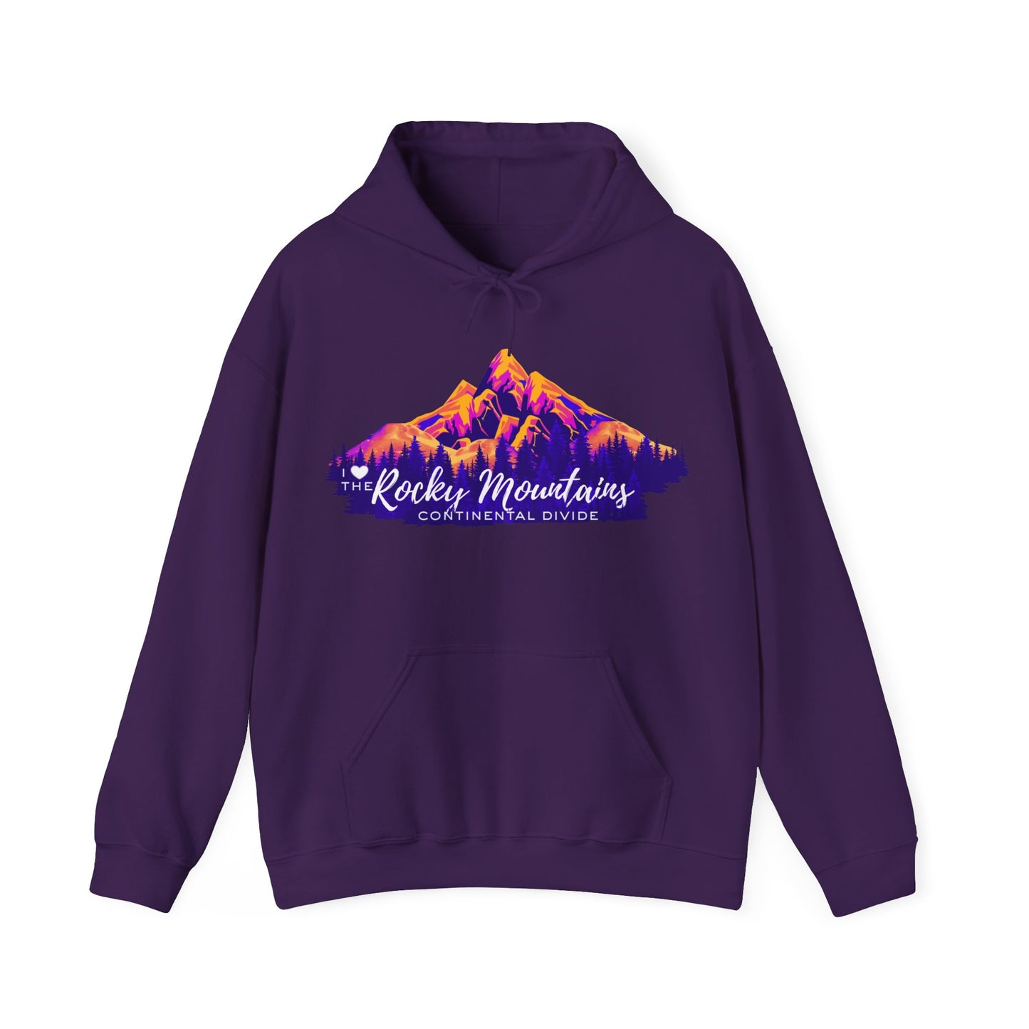 Men's “I Love the Rocky Mountains” Hoodie  — Scenic Mountain Graphic Pullover