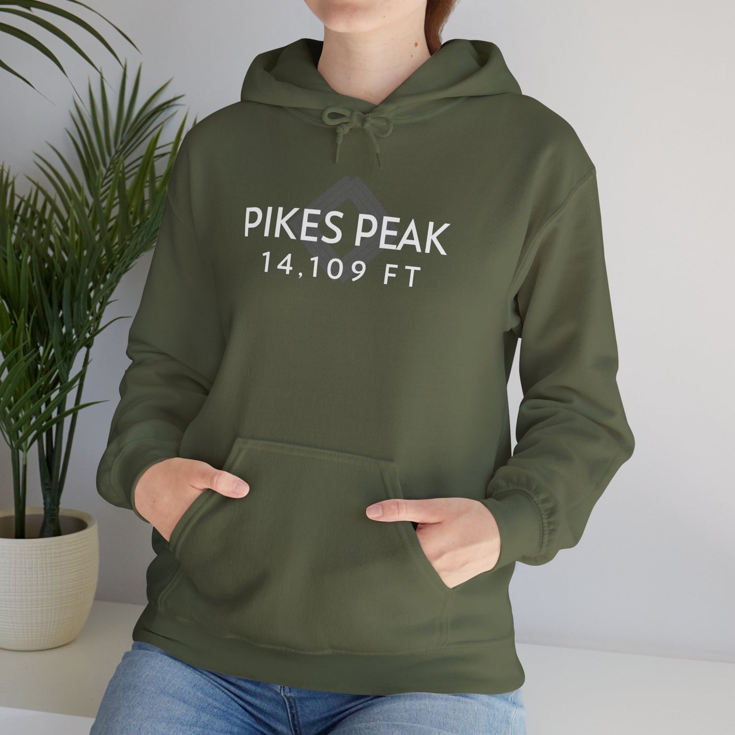 Women's Pikes Peak 14,109 ft Summit Hoodie (Unisex Sizing) - 14ER SUMMIT SERIES - Souvenir Pullover by Lucky Outfitters