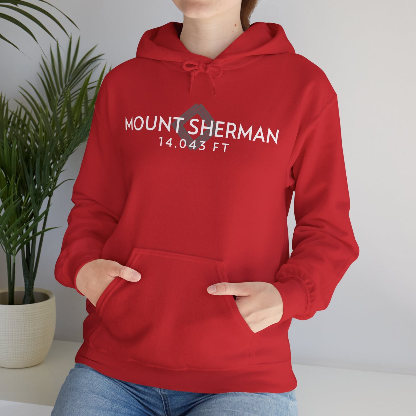 Women's Mount Sherman 14,043 ft Summit Hoodie (Unisex Sizing) - 14ER SUMMIT SERIES - Souvenir Pullover by Lucky Outfitters