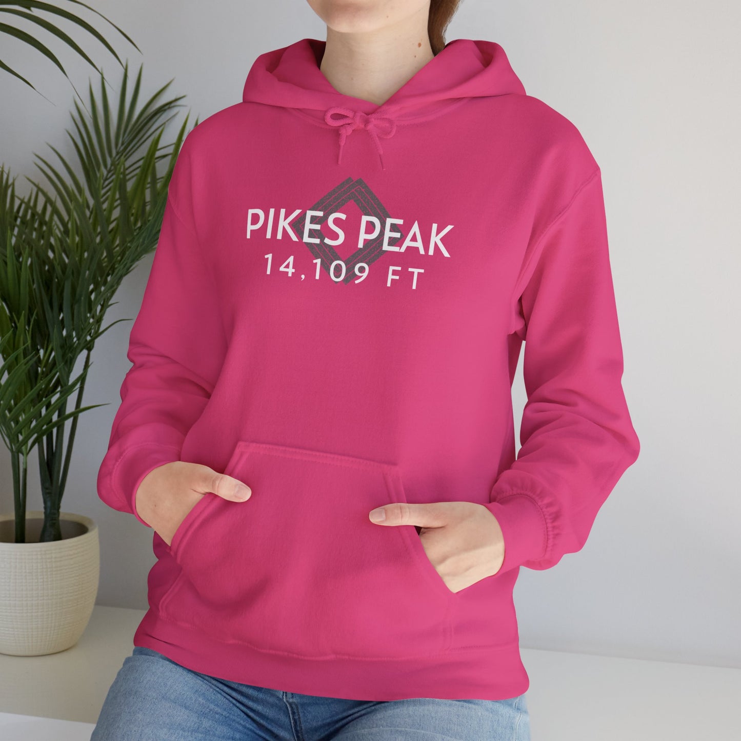 Women's Pikes Peak 14,109 ft Summit Hoodie (Unisex Sizing) - 14ER SUMMIT SERIES - Souvenir Pullover by Lucky Outfitters