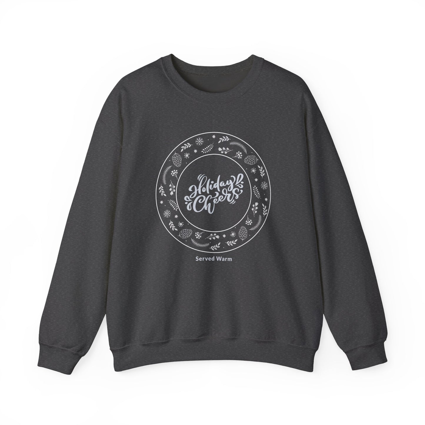 Holiday Cheers Wreath Graphic (Unisex Sizing) — Crewneck Sweatshirt