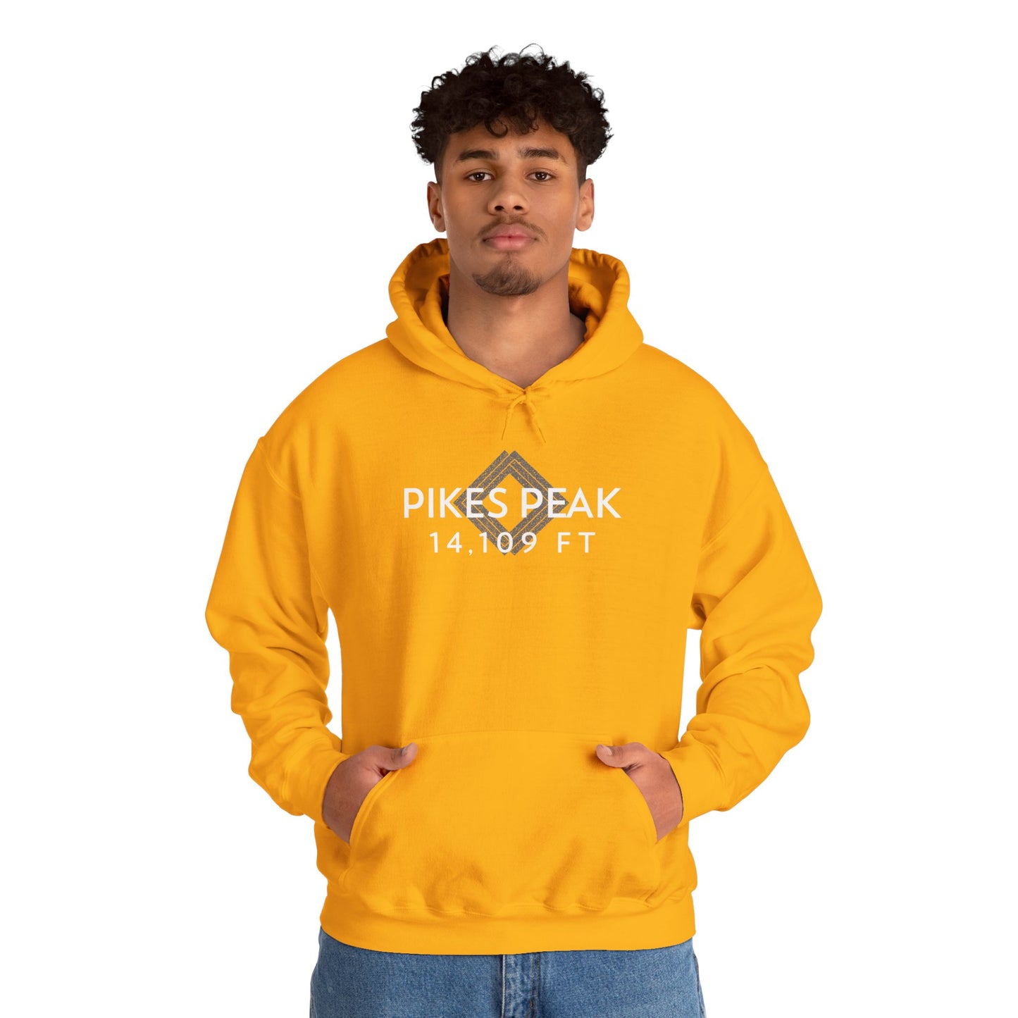 Men's Pikes Peak 14,109 ft Summit Hoodie - 14ER SUMMIT SERIES - Souvenir Pullover by Lucky Outfitters