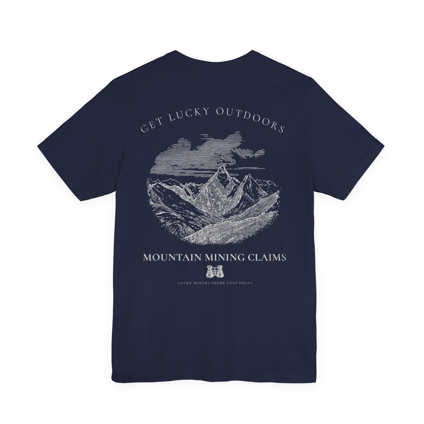 Get Lucky Outdoors Unisex Vintage Mountain Tee — "Lucky Miners Probe Deep Holes"