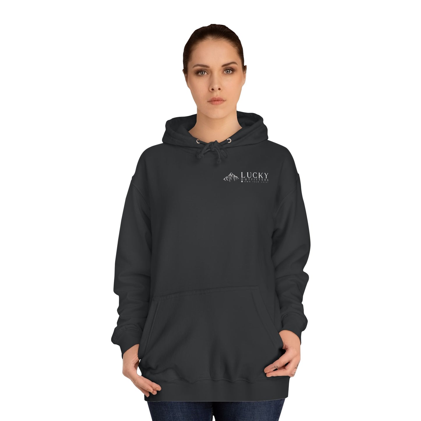 Women's Lucky Mountain Hoodie (Unisex Sizing) — Minimal Outdoor Graphic Pullover
