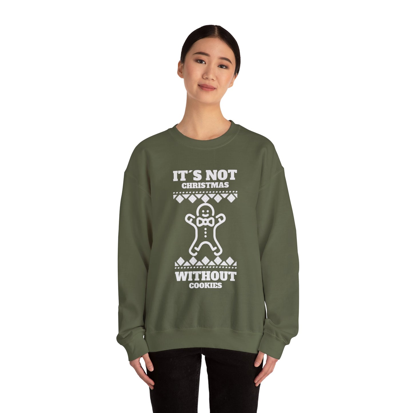 "It's Not Christmas Without Cookies" (Unisex Sizing) - Gingerbread Crewneck
