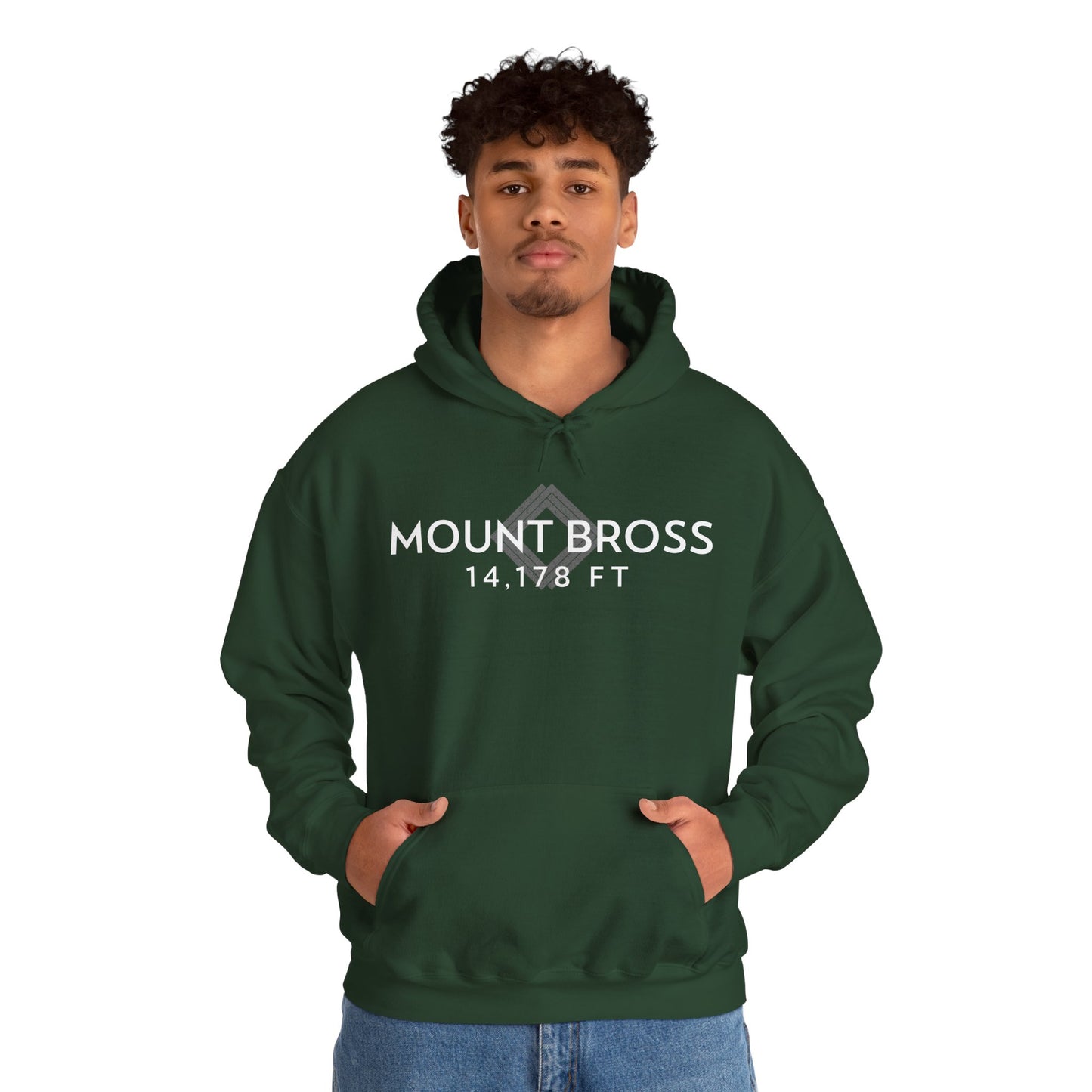 Men's Mount Bross 14,178 ft Summit Hoodie - 14ER SUMMIT SERIES - Souvenir Pullover by Lucky Outfitters