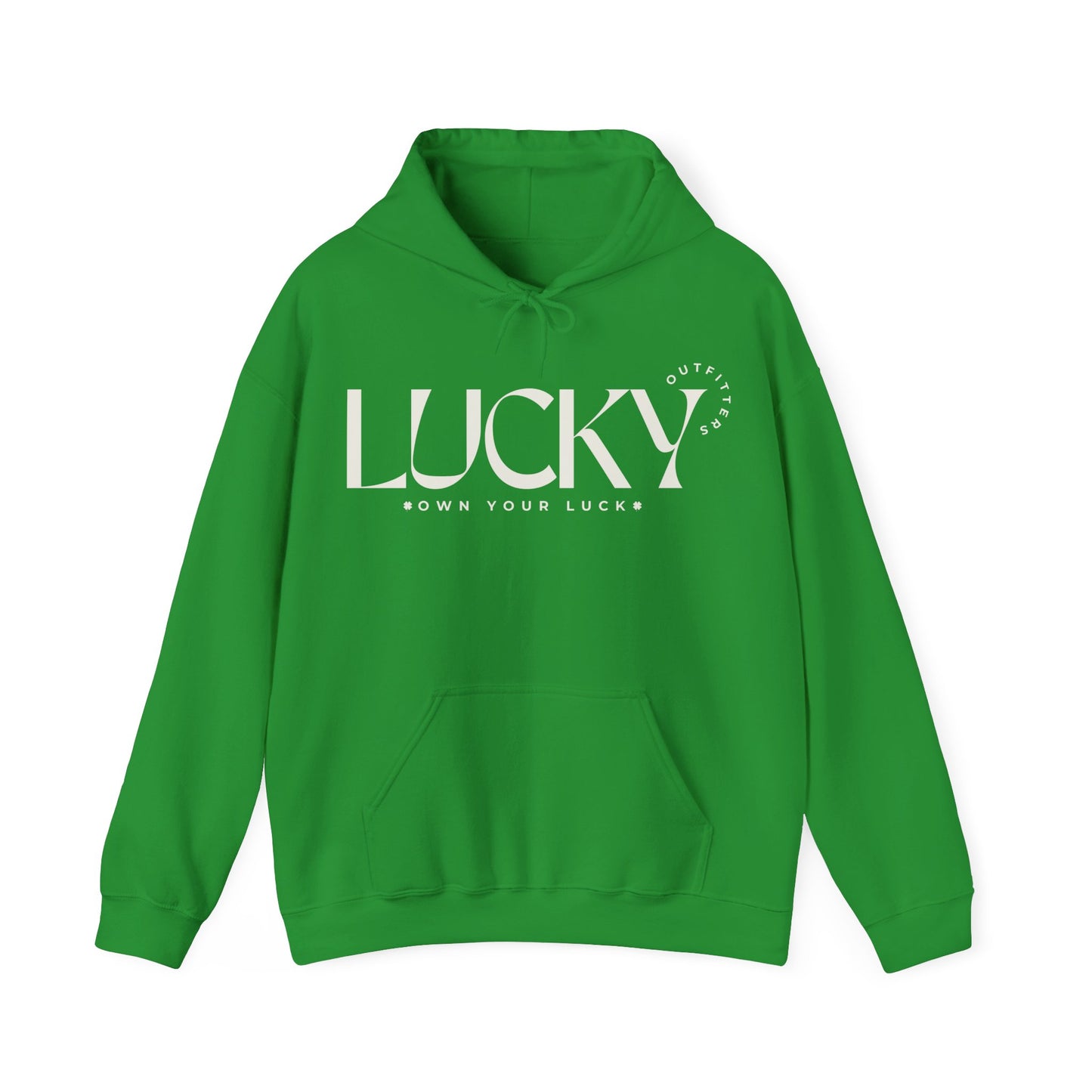 Men's Lucky Hoodie - LUCKY Outfitters Off White Graphic Unisex Pullover