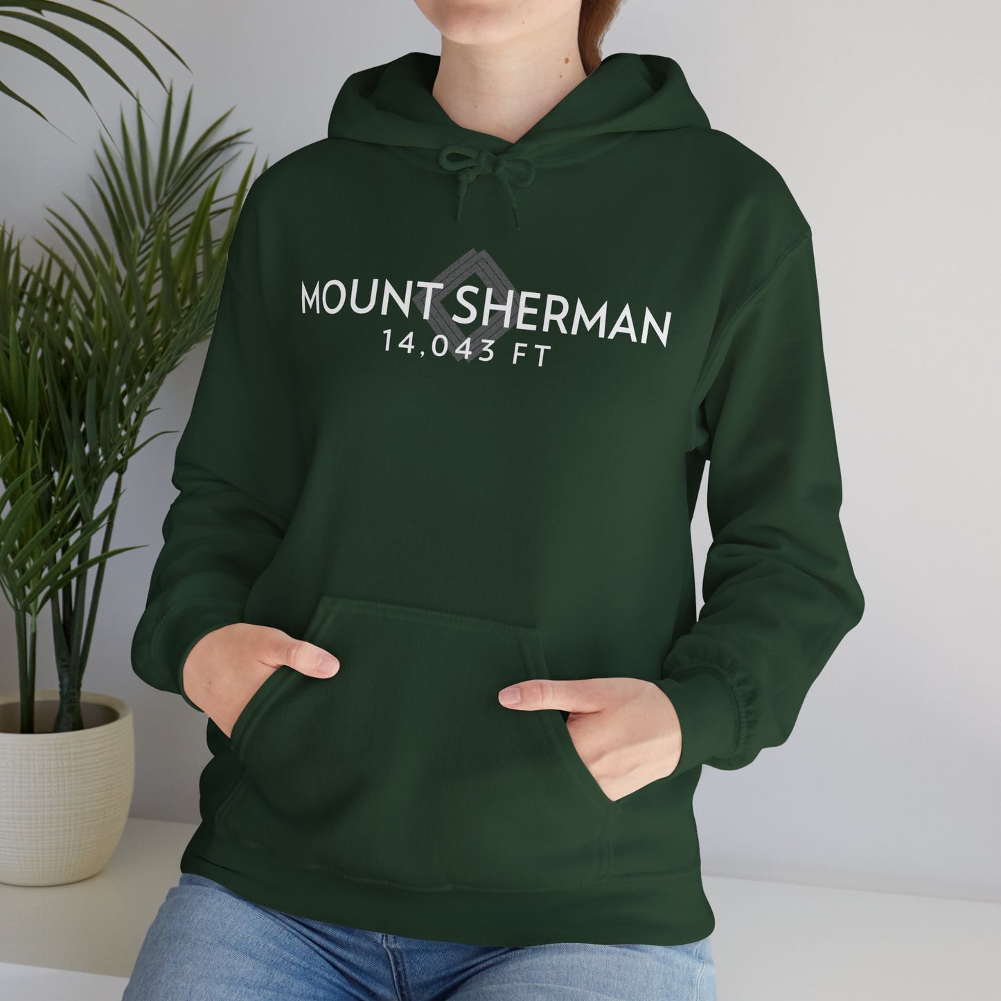 Women's Mount Sherman 14,043 ft Summit Hoodie (Unisex Sizing) - 14ER SUMMIT SERIES - Souvenir Pullover by Lucky Outfitters