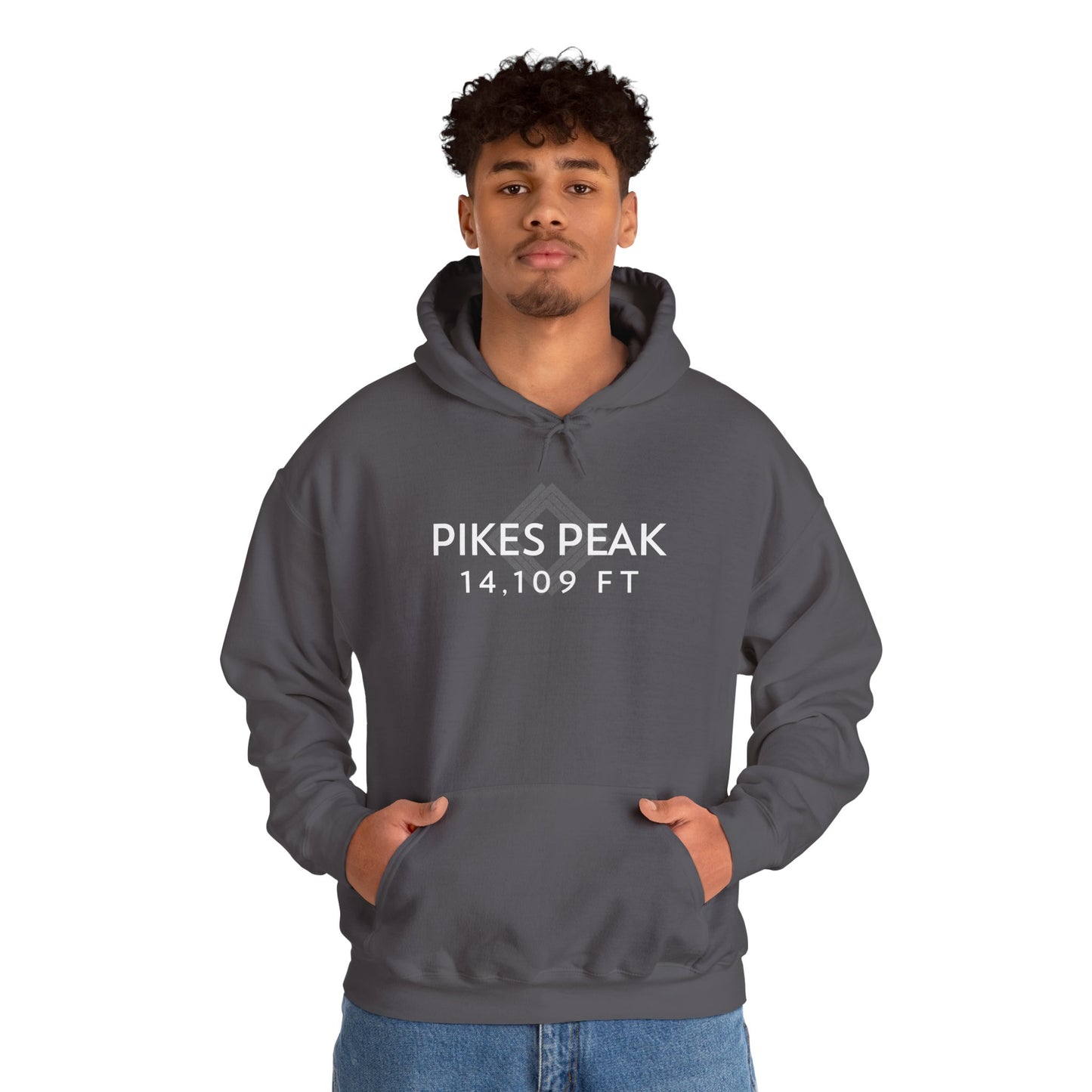 Men's Pikes Peak 14,109 ft Summit Hoodie - 14ER SUMMIT SERIES - Souvenir Pullover by Lucky Outfitters