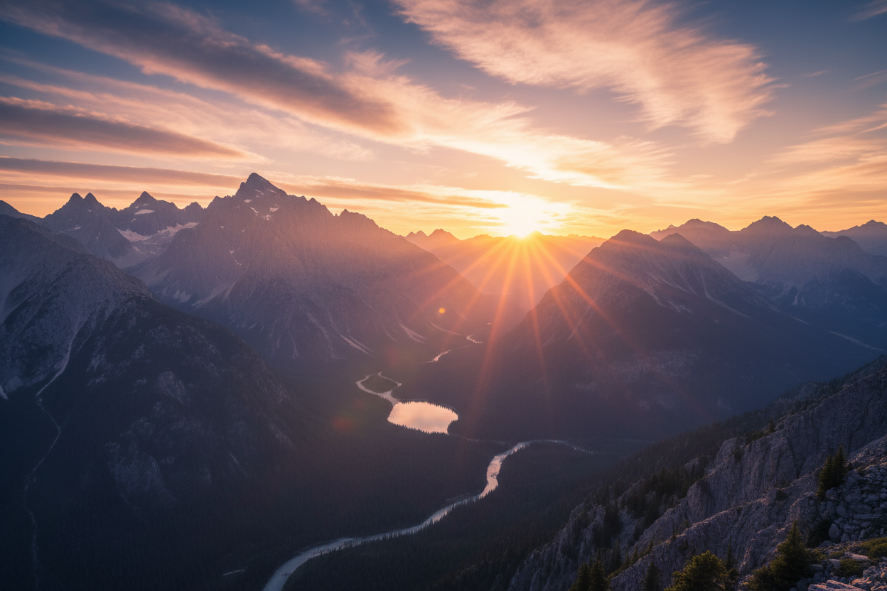 sunrise over mountains